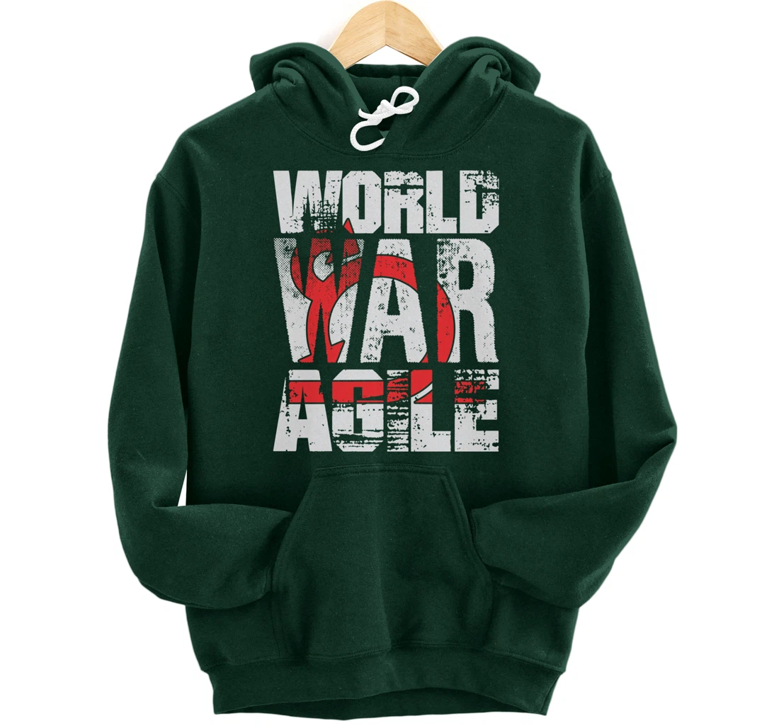 Agile Battle War Scrum Project Management Funny PM Coach Pullover Hoodie