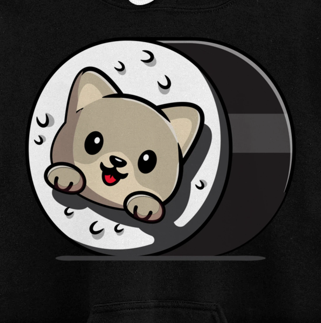 Funny Cat Sushi Kitty Japanese Dish Raw Seafood Food Lover Pullover Hoodie