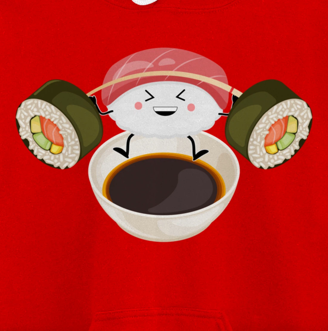 Funny Sushi Weight Lifting Japanese Food Gym Work-Out Pullover Hoodie