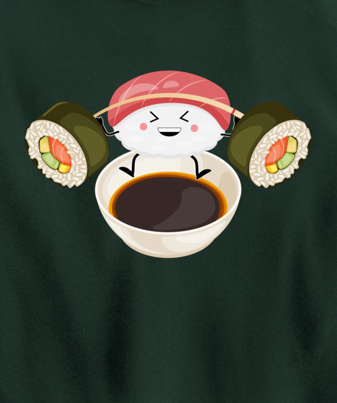 Funny Sushi Weight Lifting Japanese Food Gym Work-Out Pullover Hoodie