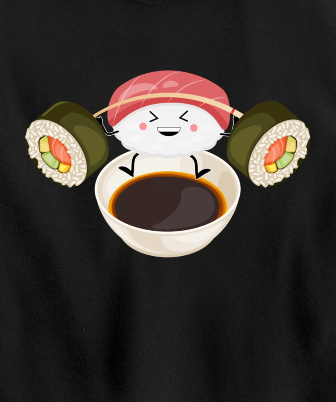 Funny Sushi Weight Lifting Japanese Food Gym Work-Out Pullover Hoodie