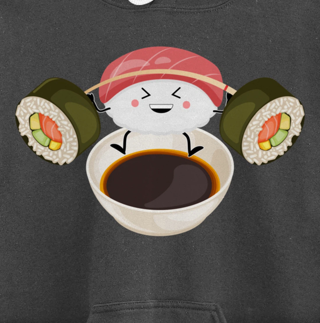 Funny Sushi Weight Lifting Japanese Food Gym Work-Out Pullover Hoodie