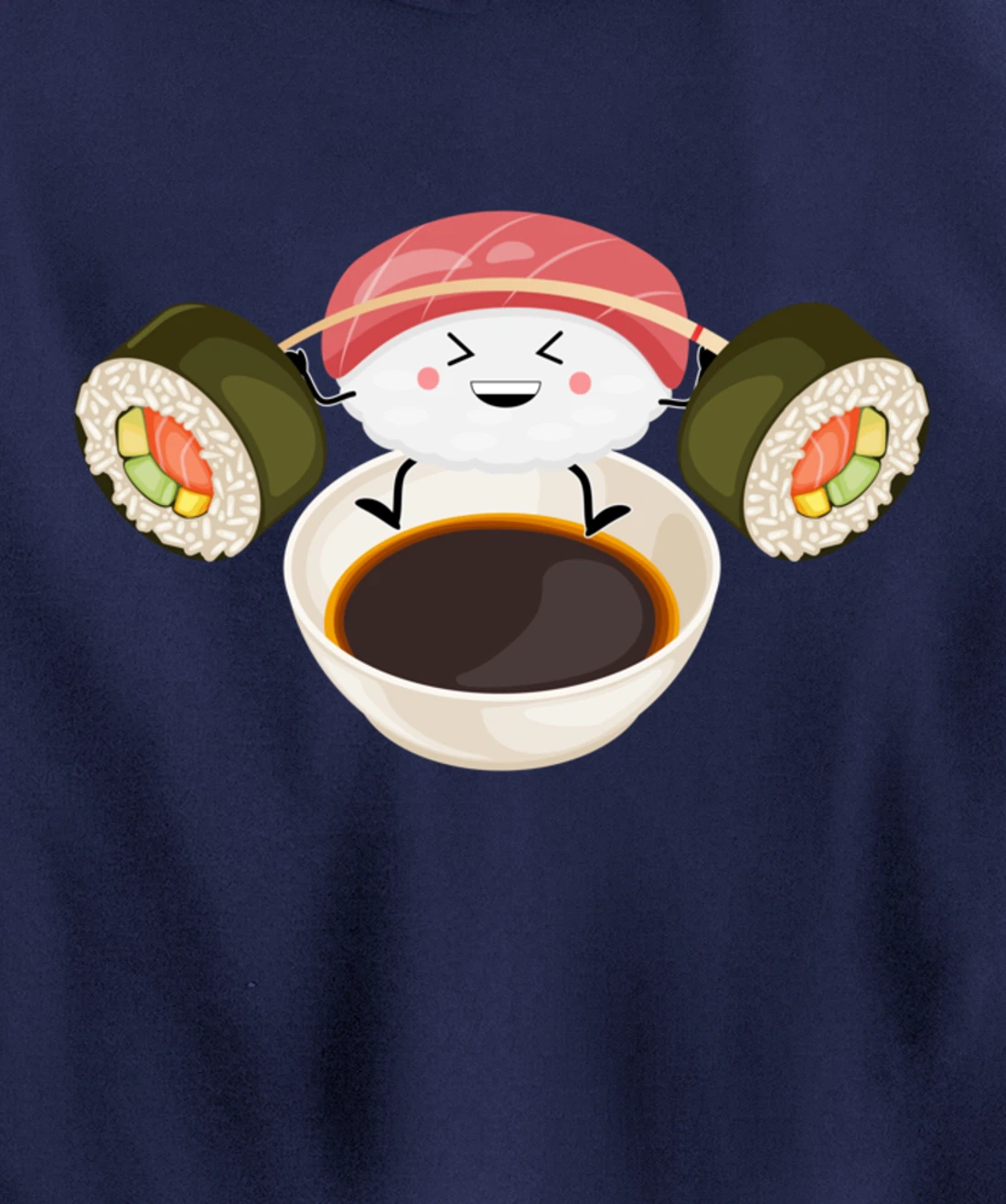 Funny Sushi Weight Lifting Japanese Food Gym Work-Out Pullover Hoodie