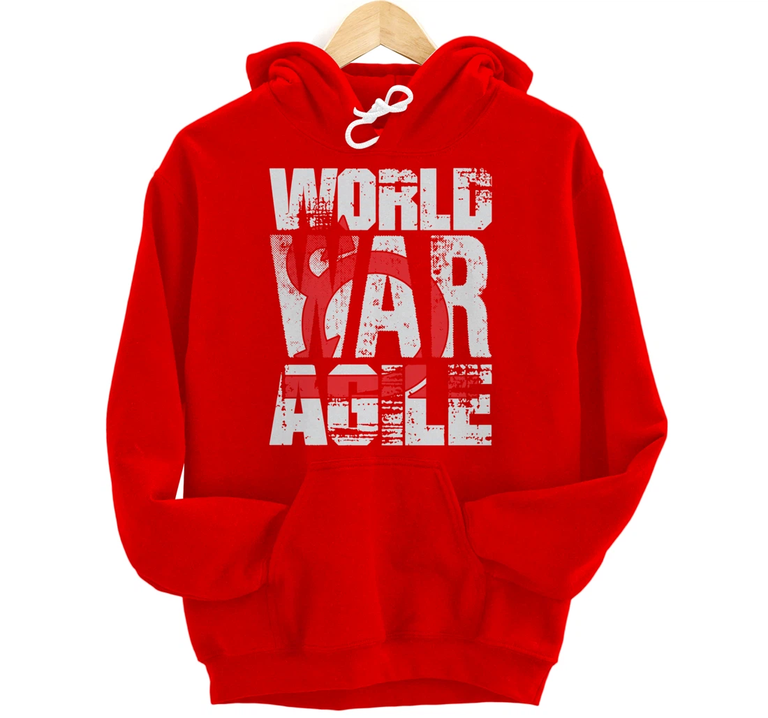 Agile Battle War Scrum Project Management Funny PM Coach Pullover Hoodie