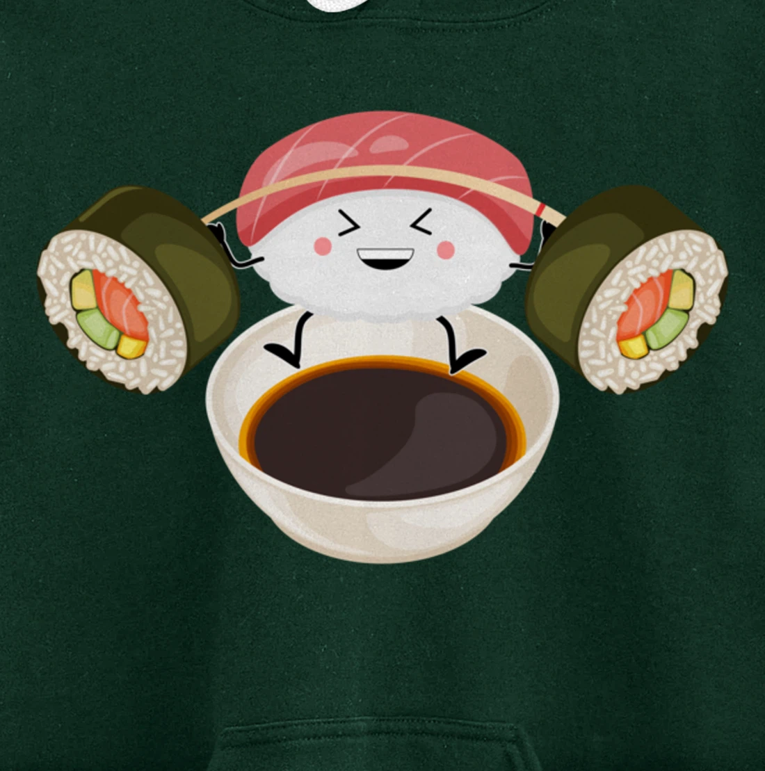 Funny Sushi Weight Lifting Japanese Food Gym Work-Out Pullover Hoodie