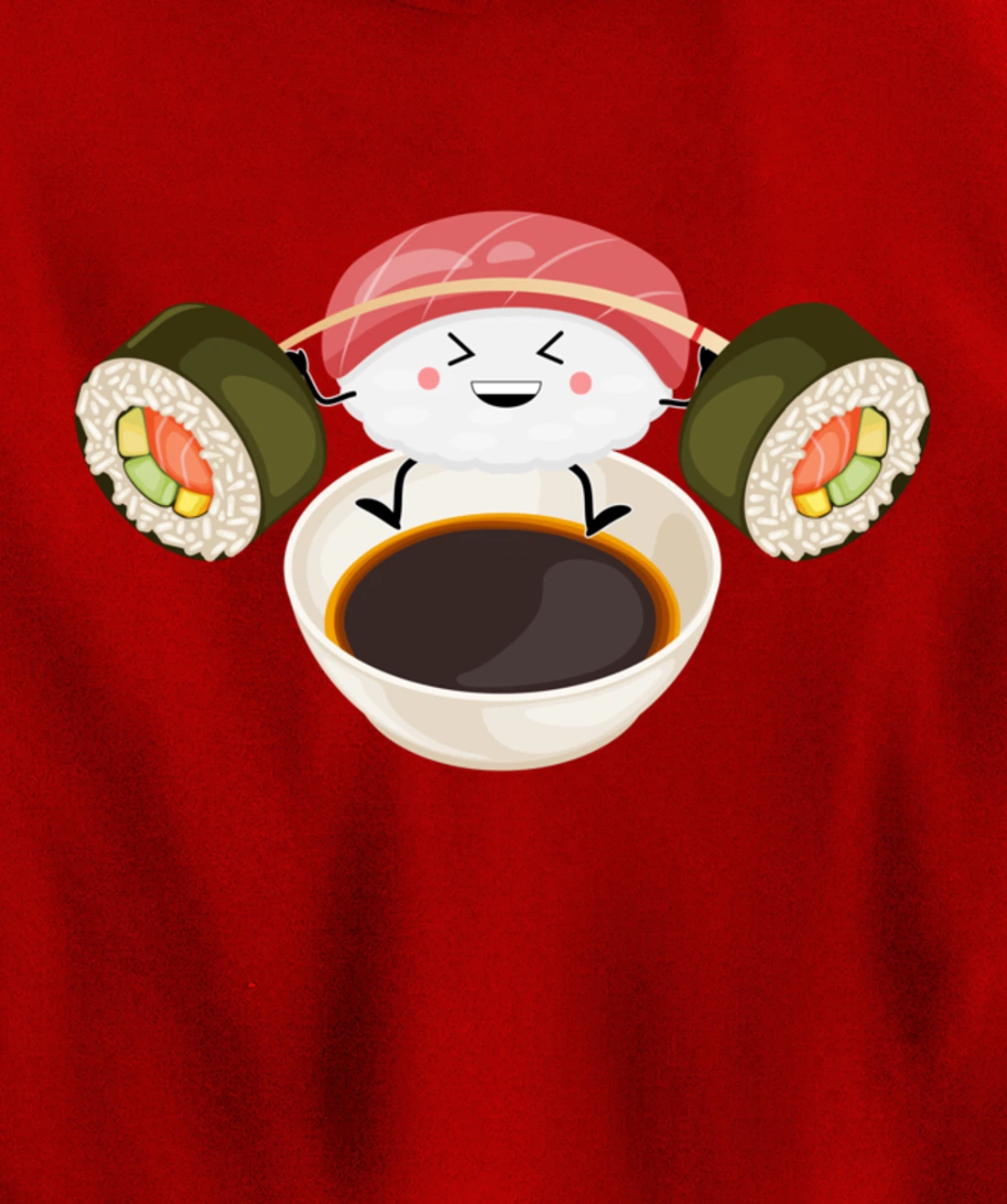 Funny Sushi Weight Lifting Japanese Food Gym Work-Out Pullover Hoodie
