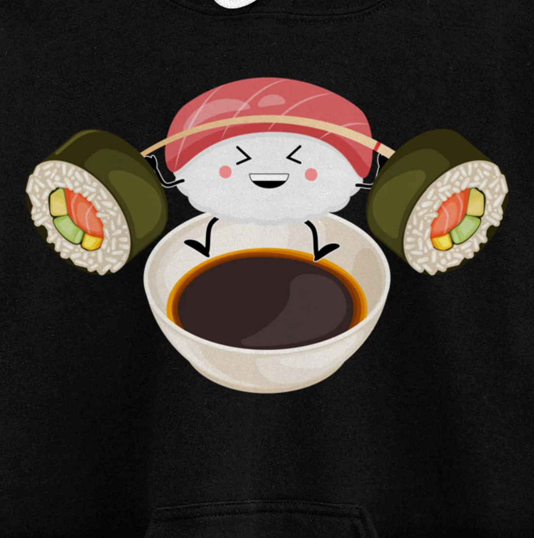 Funny Sushi Weight Lifting Japanese Food Gym Work-Out Pullover Hoodie