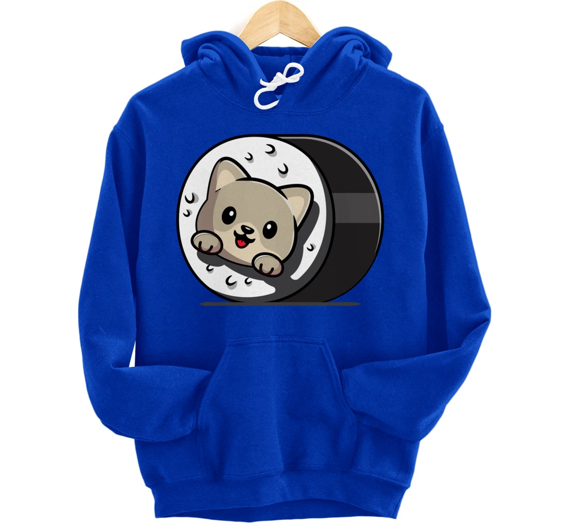 Funny Cat Sushi Kitty Japanese Dish Raw Seafood Food Lover Pullover Hoodie