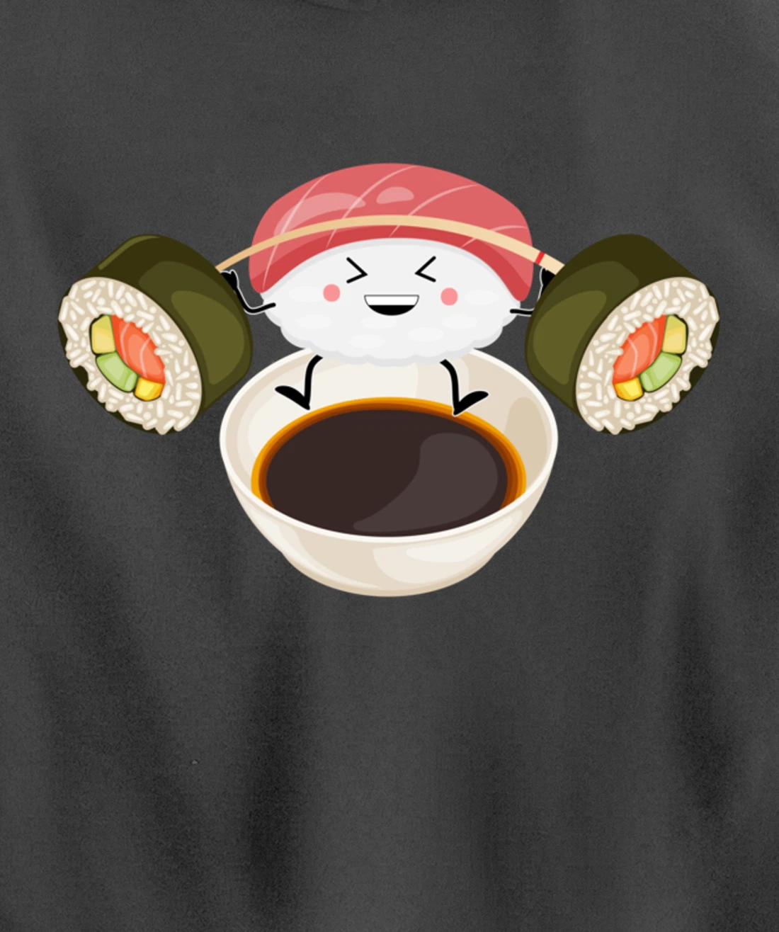 Funny Sushi Weight Lifting Japanese Food Gym Work-Out Pullover Hoodie
