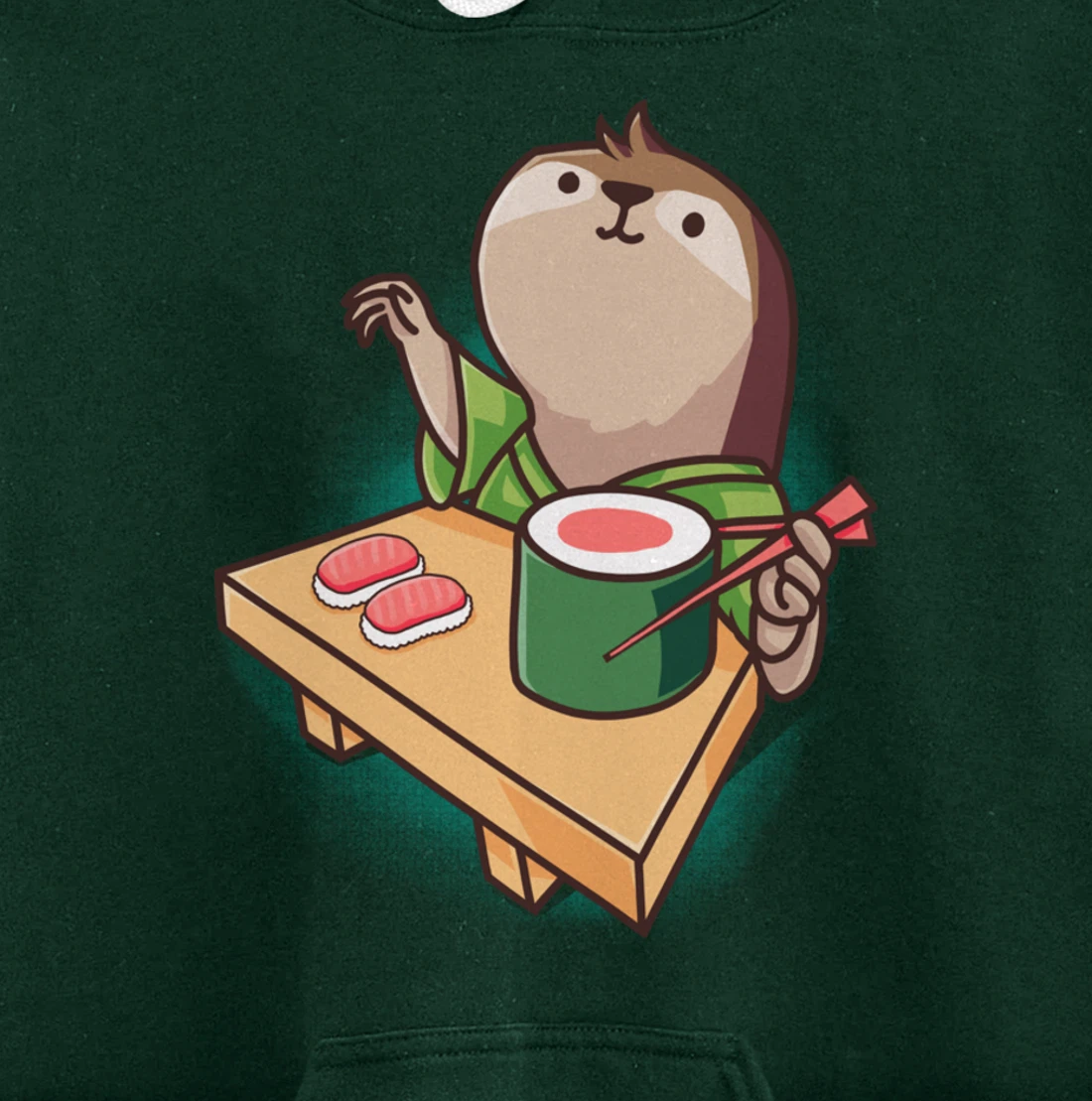 Sushi Sloth Chef Cartoon Animals Japanese Food Sushi Fan Pullover Hoodie
