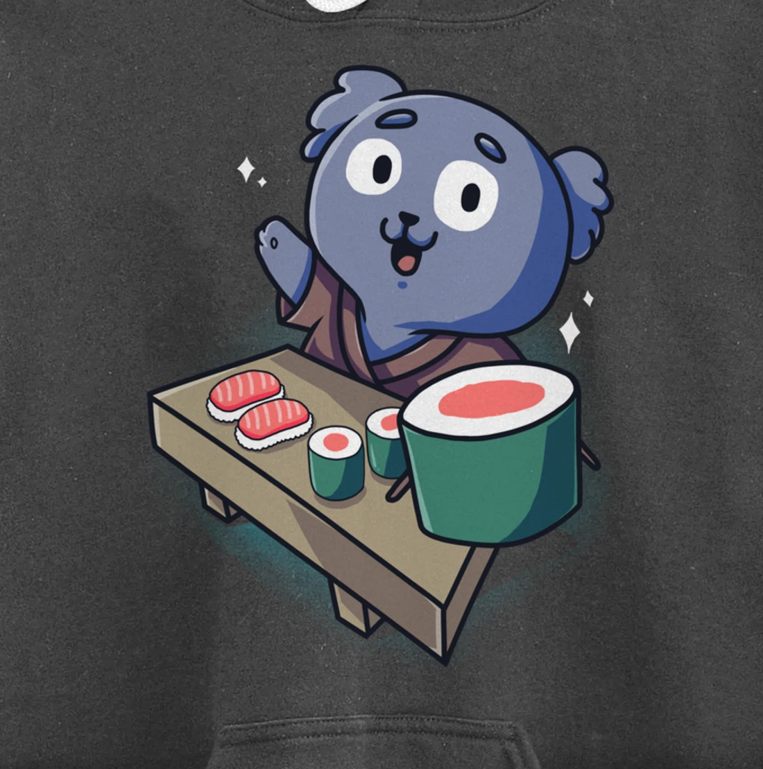 Sushi Koala Chef Cartoon Animals Japanese Food Sushi Bear Pullover Hoodie