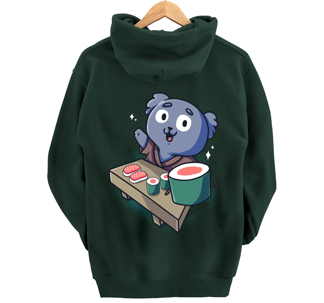 Sushi Koala Chef Cartoon Animals Japanese Food Sushi Bear Pullover Hoodie