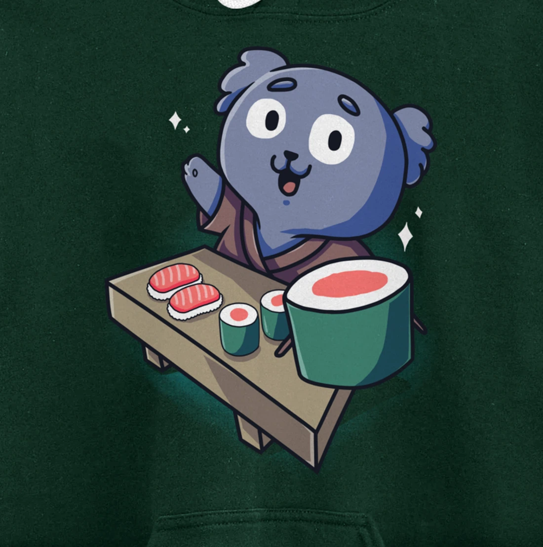 Sushi Koala Chef Cartoon Animals Japanese Food Sushi Bear Pullover Hoodie