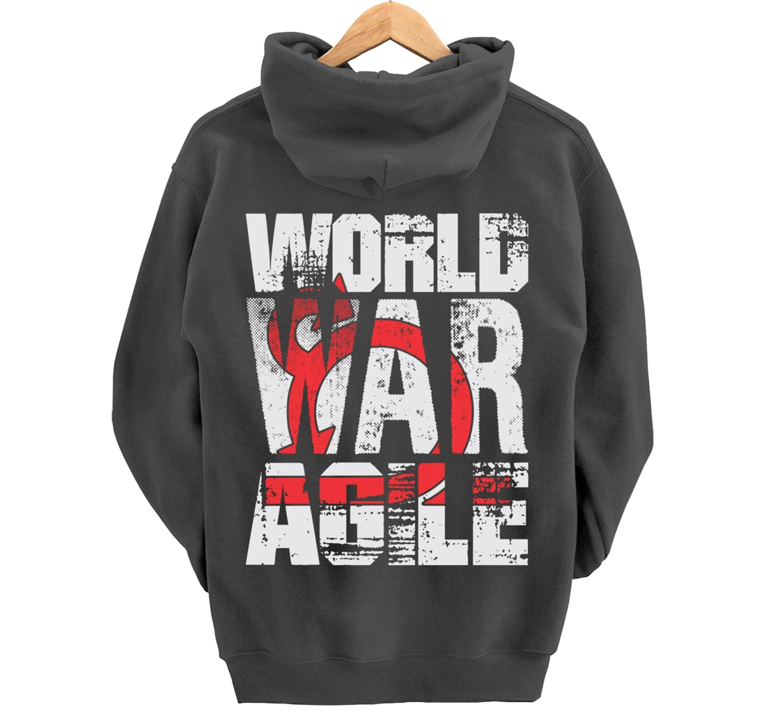 Agile Battle War Scrum Project Management Funny PM Coach Pullover Hoodie
