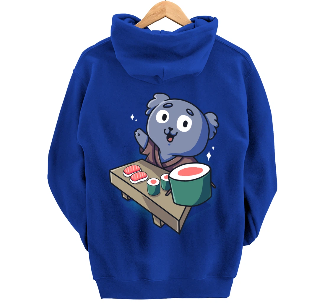 Sushi Koala Chef Cartoon Animals Japanese Food Sushi Bear Pullover Hoodie