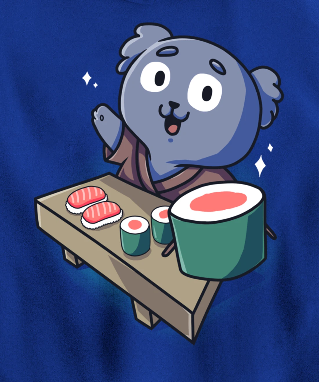 Sushi Koala Chef Cartoon Animals Japanese Food Sushi Bear Pullover Hoodie