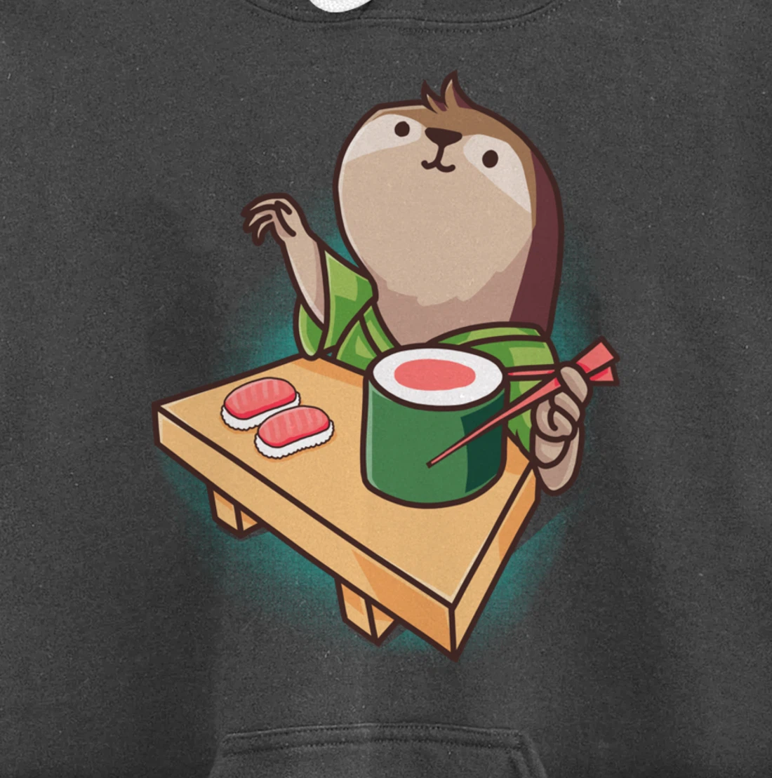 Sushi Sloth Chef Cartoon Animals Japanese Food Sushi Fan Pullover Hoodie