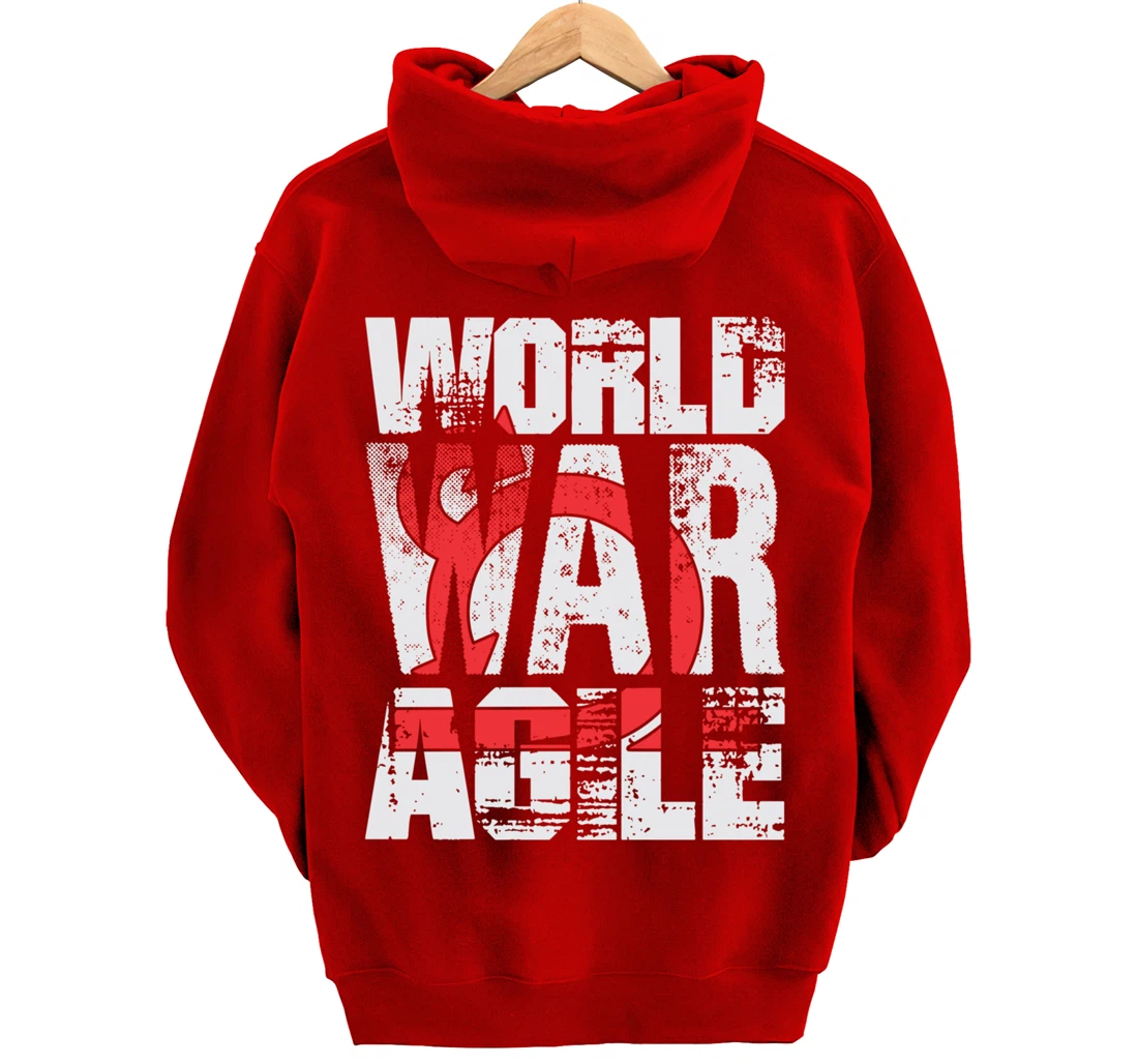 Agile Battle War Scrum Project Management Funny PM Coach Pullover Hoodie