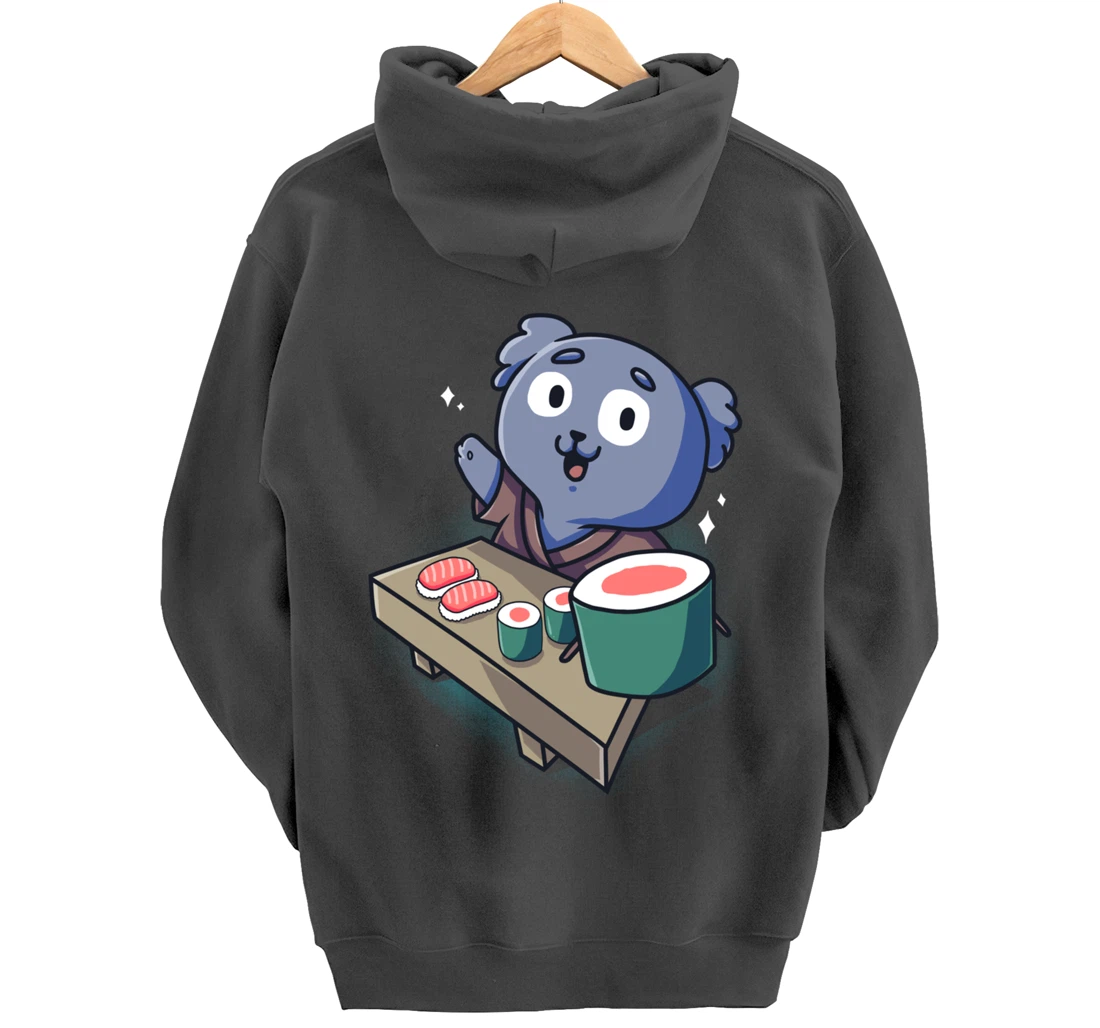 Sushi Koala Chef Cartoon Animals Japanese Food Sushi Bear Pullover Hoodie