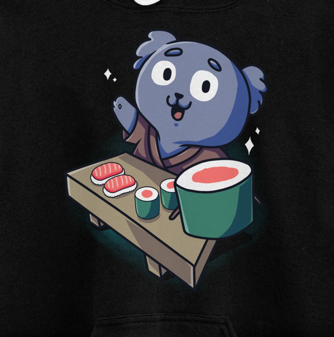 Sushi Koala Chef Cartoon Animals Japanese Food Sushi Bear Pullover Hoodie