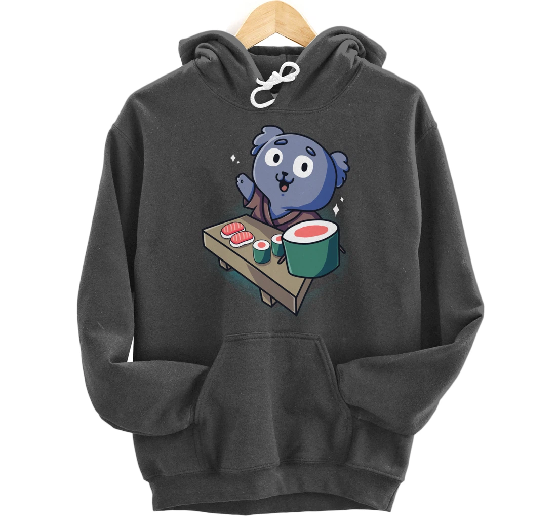 Sushi Koala Chef Cartoon Animals Japanese Food Sushi Bear Pullover Hoodie