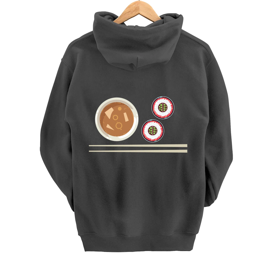 Cute Japanese Noodles Sushi Maki Miso Food Pun Kawaii Pullover Hoodie
