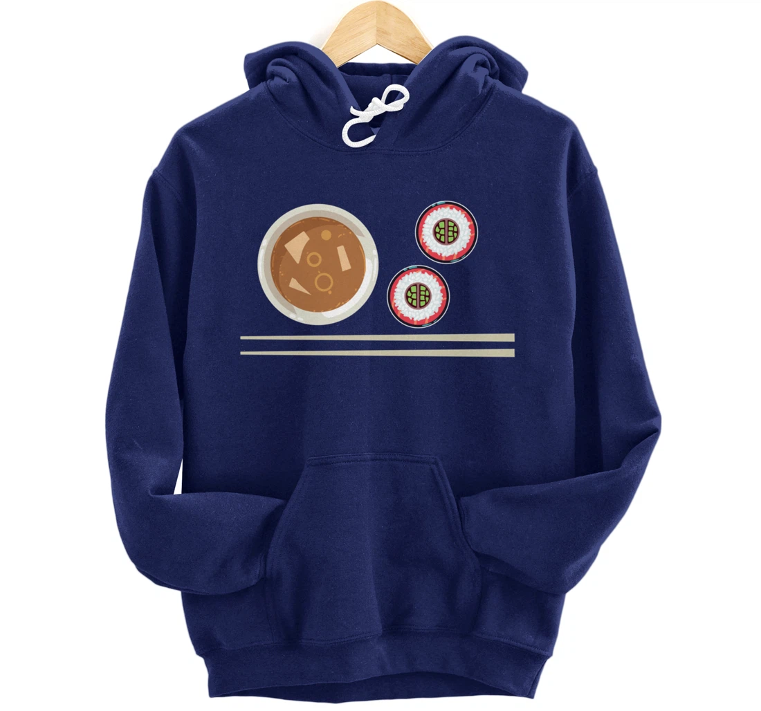 Cute Japanese Noodles Sushi Maki Miso Food Pun Kawaii Pullover Hoodie
