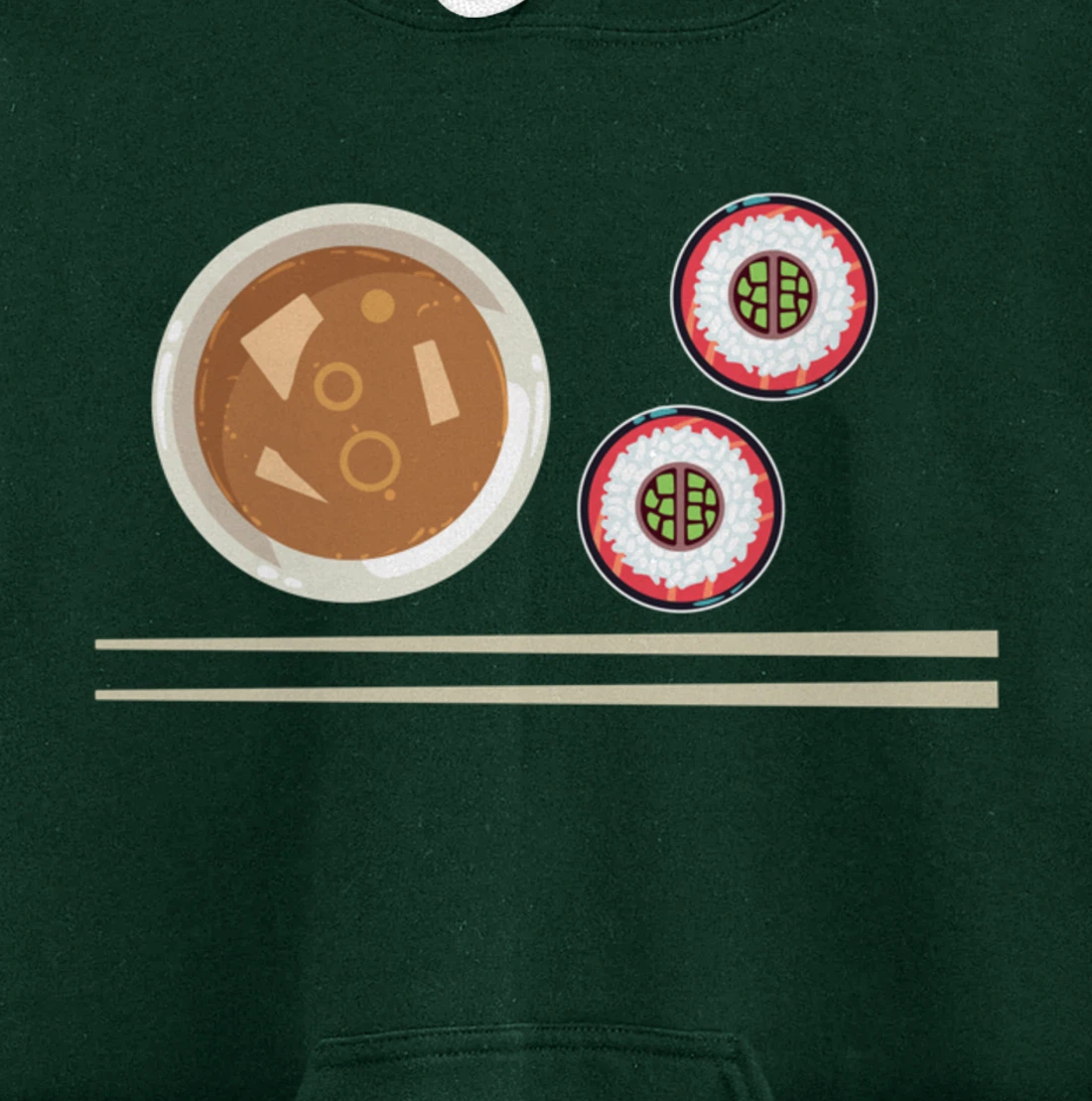 Cute Japanese Noodles Sushi Maki Miso Food Pun Kawaii Pullover Hoodie