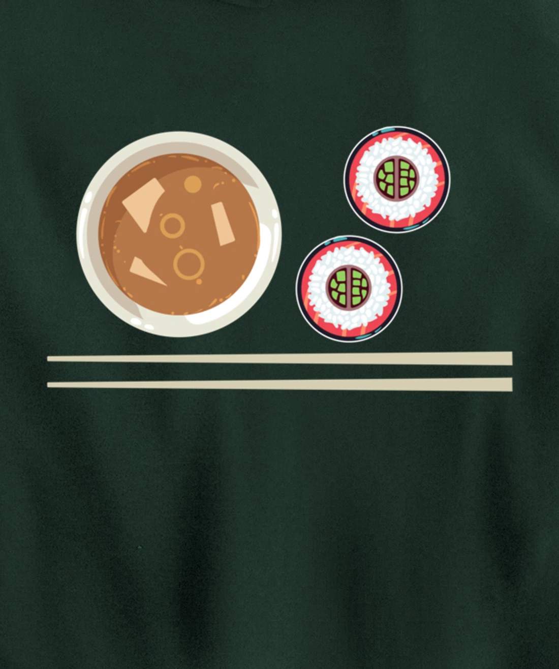 Cute Japanese Noodles Sushi Maki Miso Food Pun Kawaii Pullover Hoodie