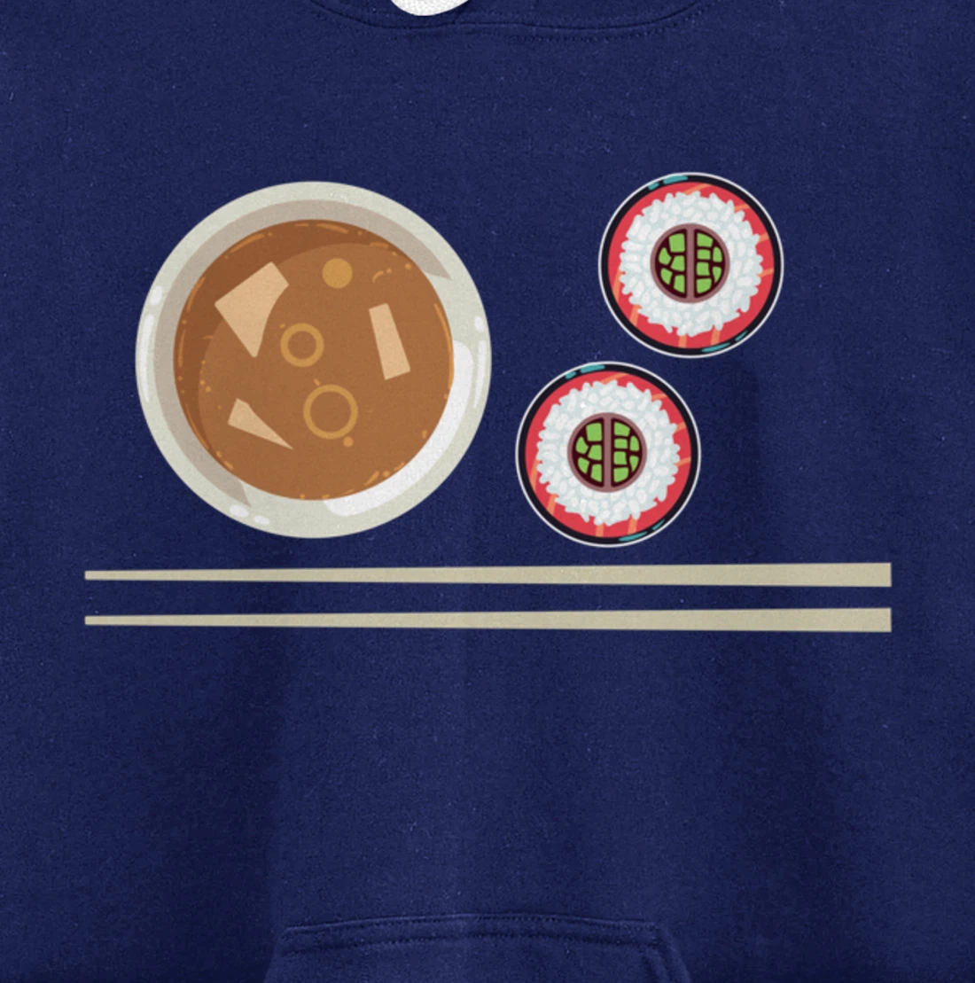 Cute Japanese Noodles Sushi Maki Miso Food Pun Kawaii Pullover Hoodie