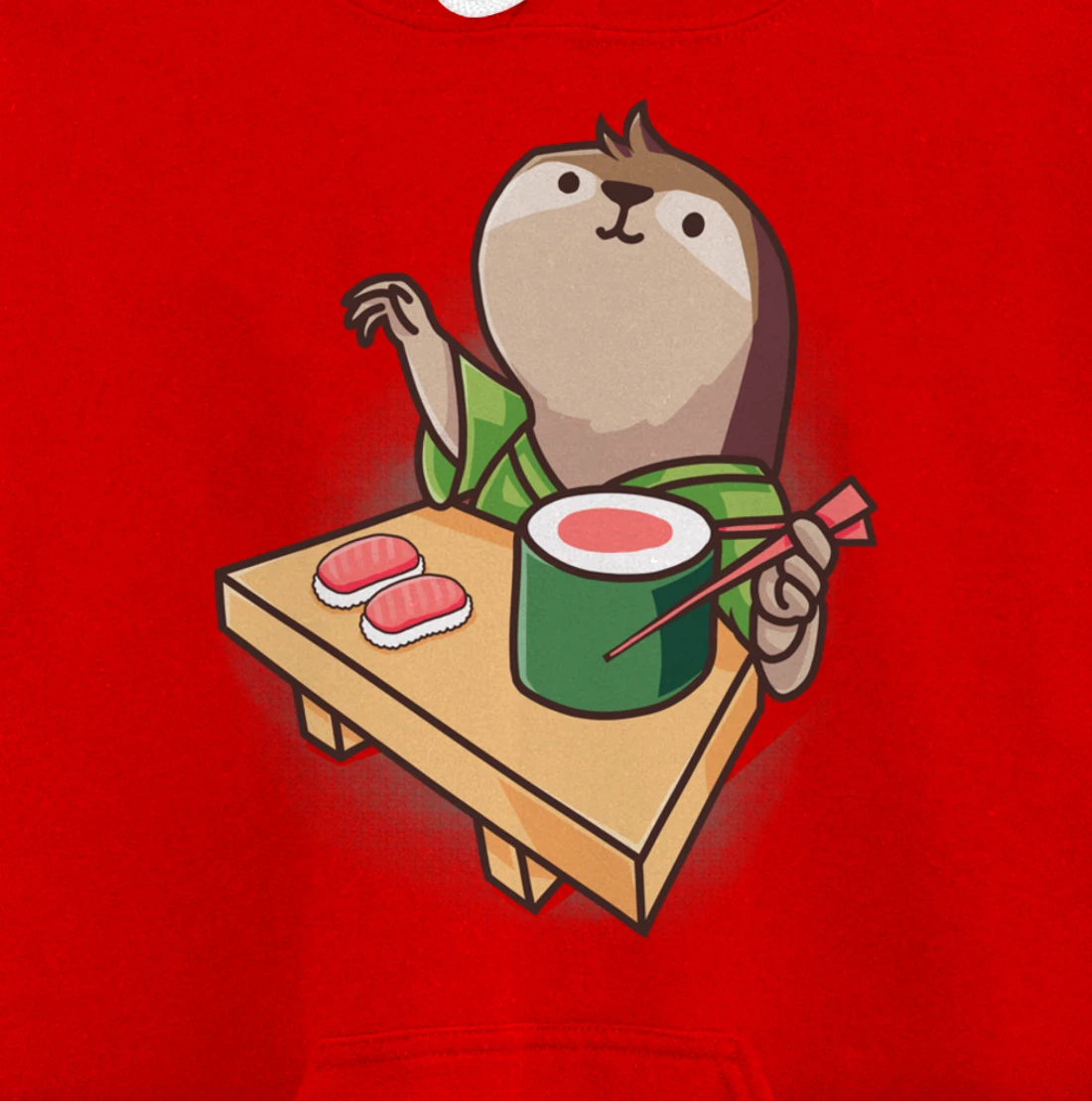 Sushi Sloth Chef Cartoon Animals Japanese Food Sushi Fan Pullover Hoodie