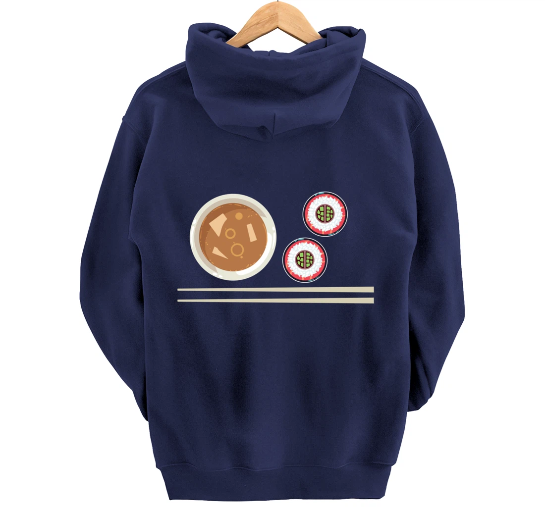 Cute Japanese Noodles Sushi Maki Miso Food Pun Kawaii Pullover Hoodie
