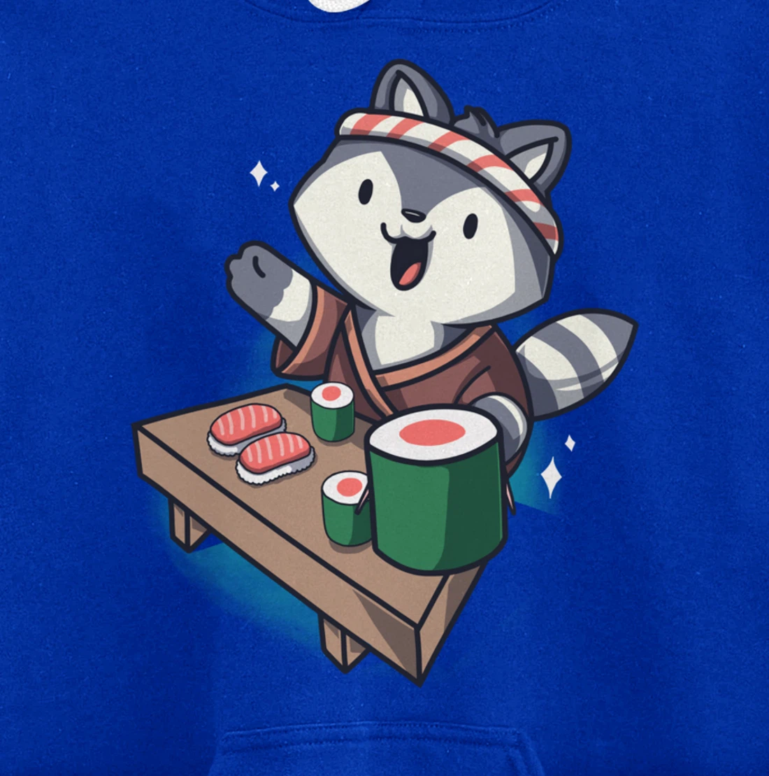Sushi Chef Raccoon Cartoon Animals Japanese Food Sushi Fan Pullover Hoodie