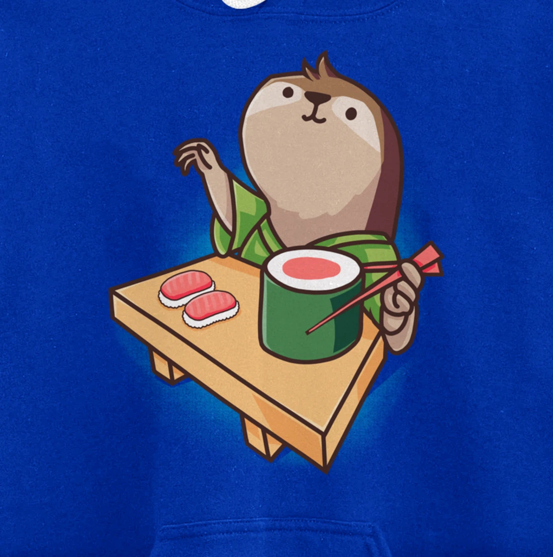 Sushi Sloth Chef Cartoon Animals Japanese Food Sushi Fan Pullover Hoodie
