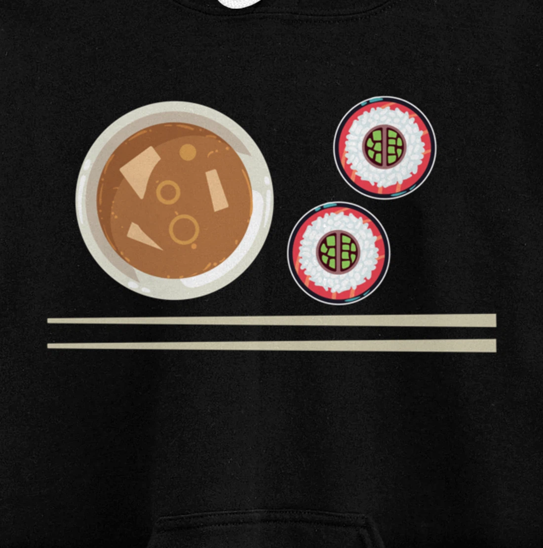 Cute Japanese Noodles Sushi Maki Miso Food Pun Kawaii Pullover Hoodie
