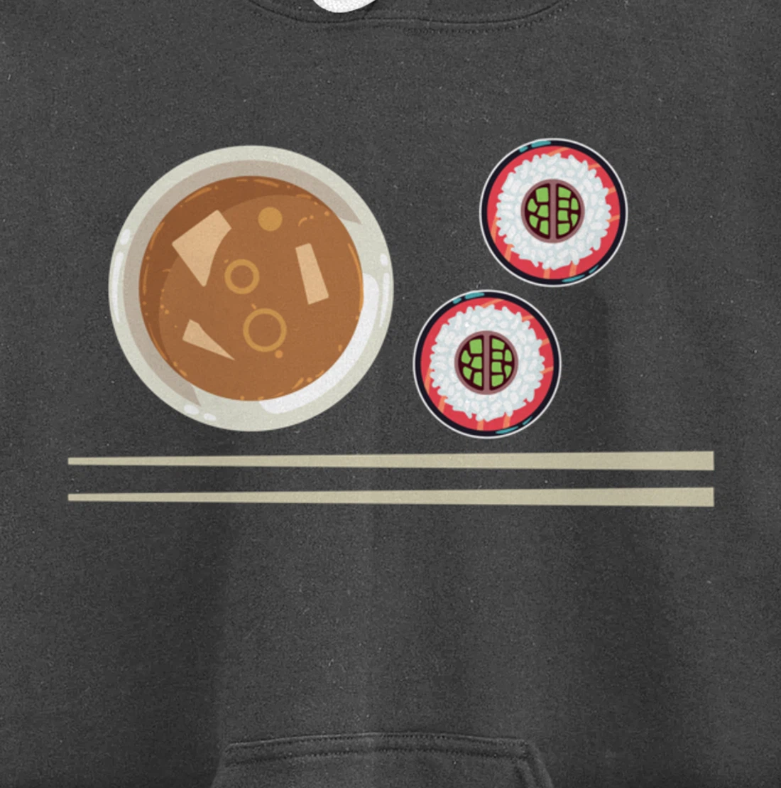 Cute Japanese Noodles Sushi Maki Miso Food Pun Kawaii Pullover Hoodie