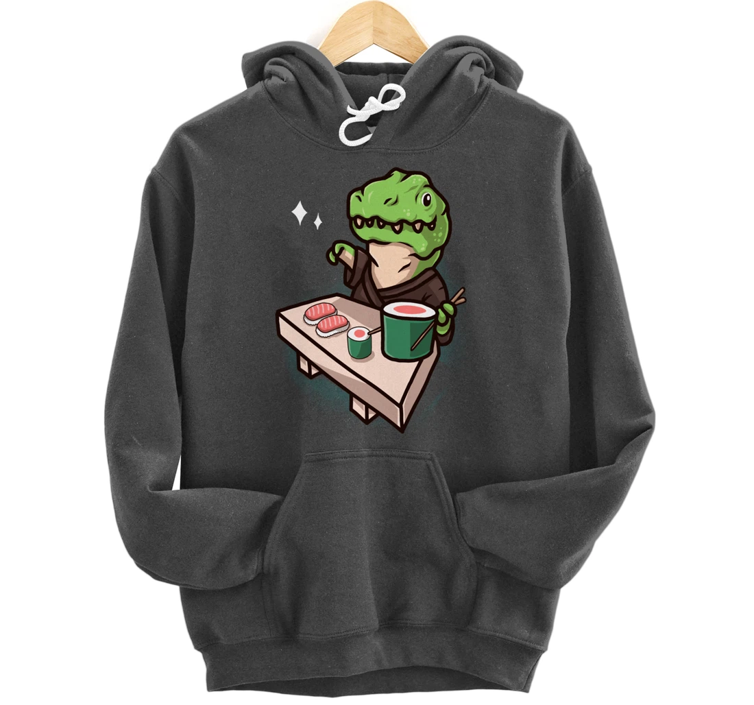 Sushi Dinosaur Chef Cartoon Animal Japanese Food Sushi T-Rex Pullover Hoodie