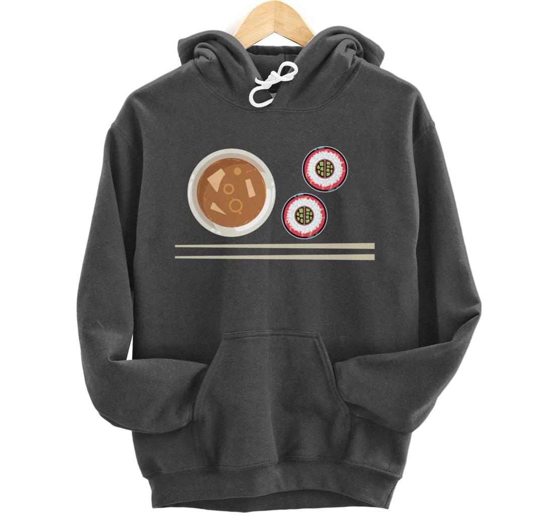 Cute Japanese Noodles Sushi Maki Miso Food Pun Kawaii Pullover Hoodie