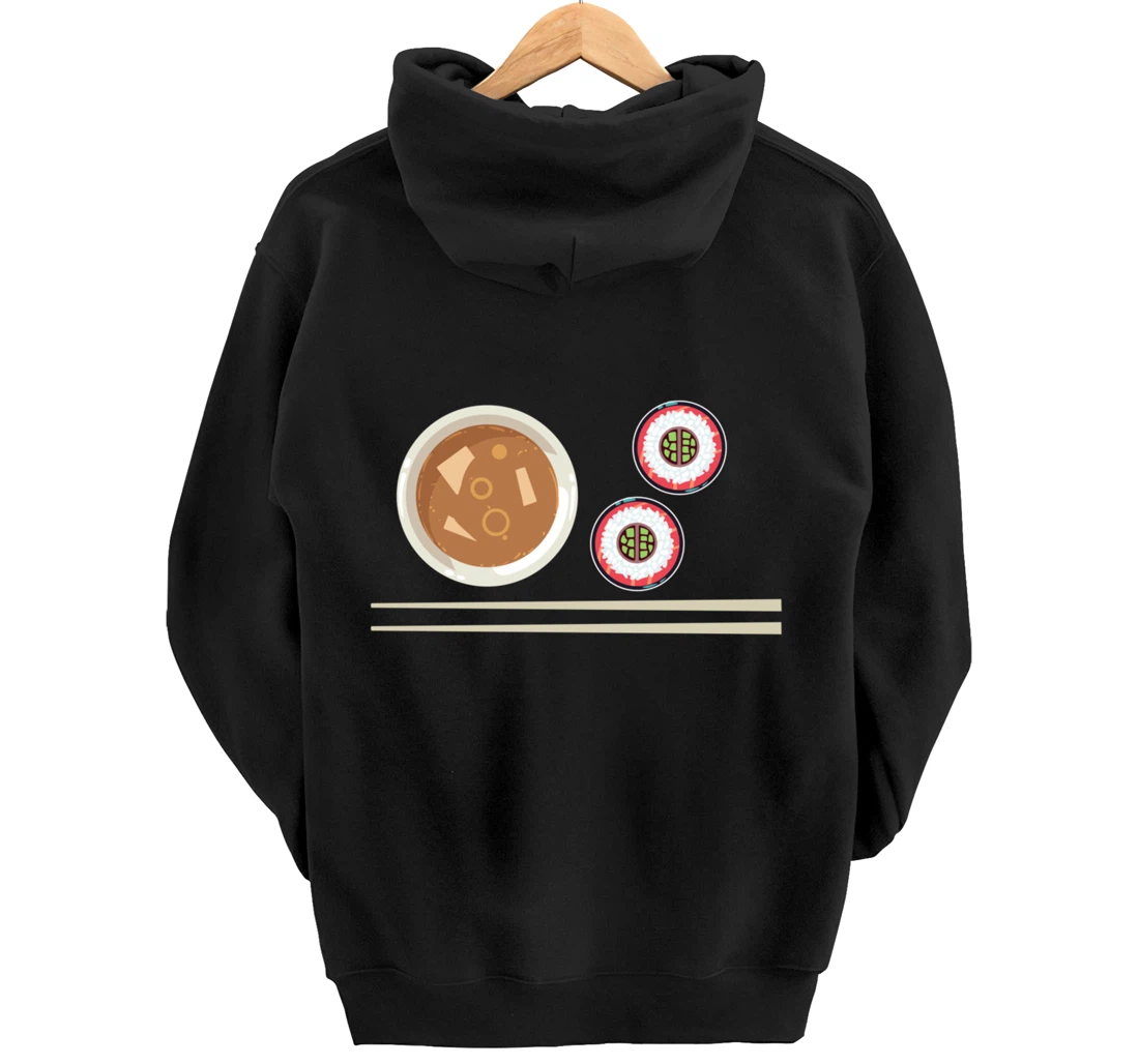 Cute Japanese Noodles Sushi Maki Miso Food Pun Kawaii Pullover Hoodie
