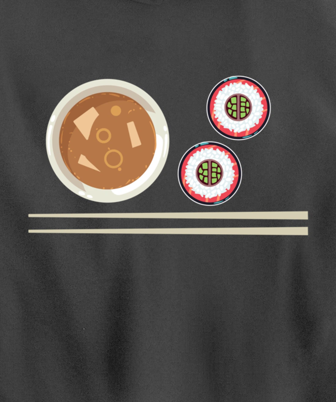 Cute Japanese Noodles Sushi Maki Miso Food Pun Kawaii Pullover Hoodie