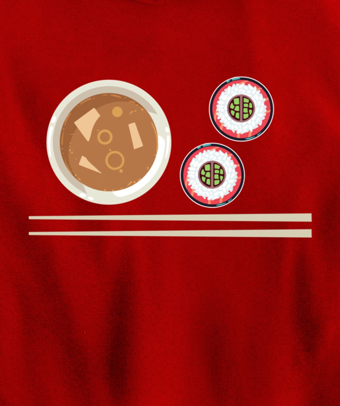 Cute Japanese Noodles Sushi Maki Miso Food Pun Kawaii Pullover Hoodie