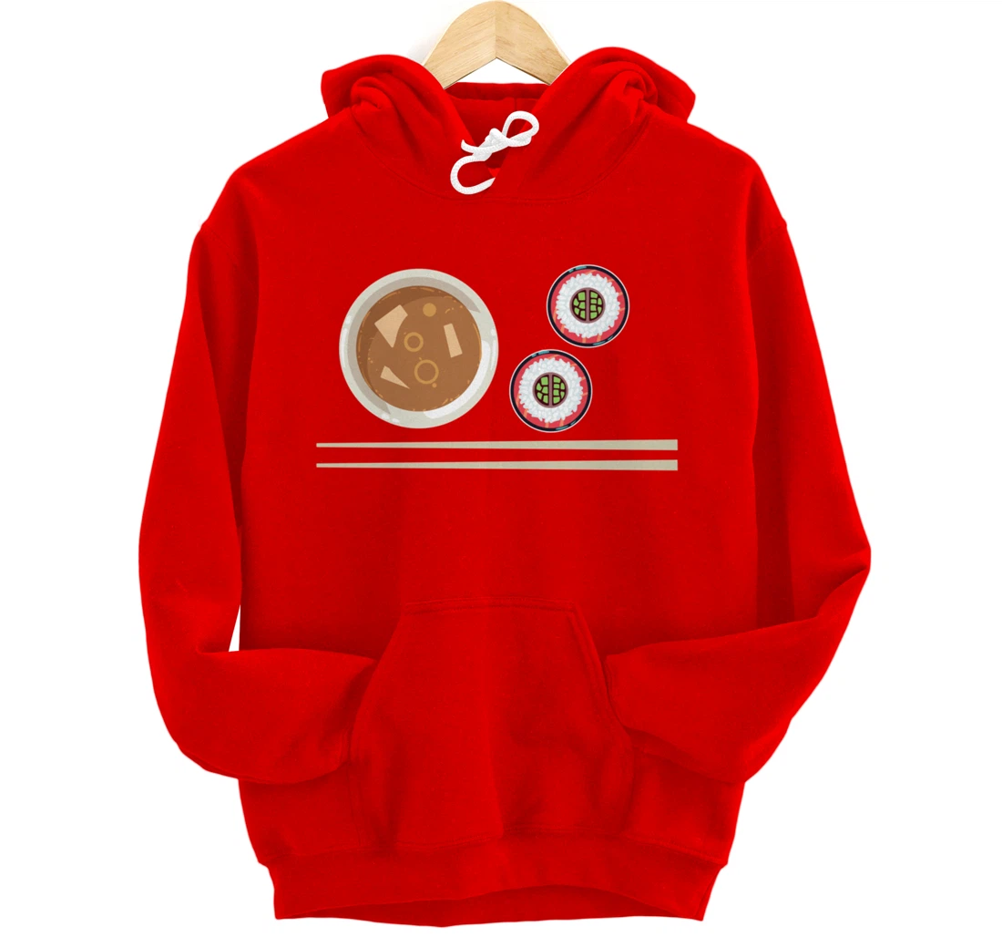 Cute Japanese Noodles Sushi Maki Miso Food Pun Kawaii Pullover Hoodie