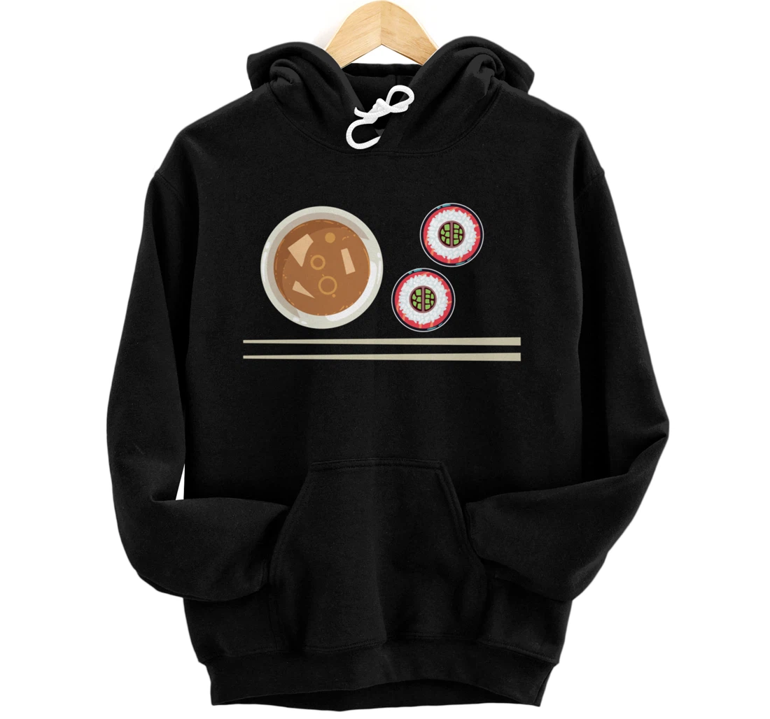 Cute Japanese Noodles Sushi Maki Miso Food Pun Kawaii Pullover Hoodie