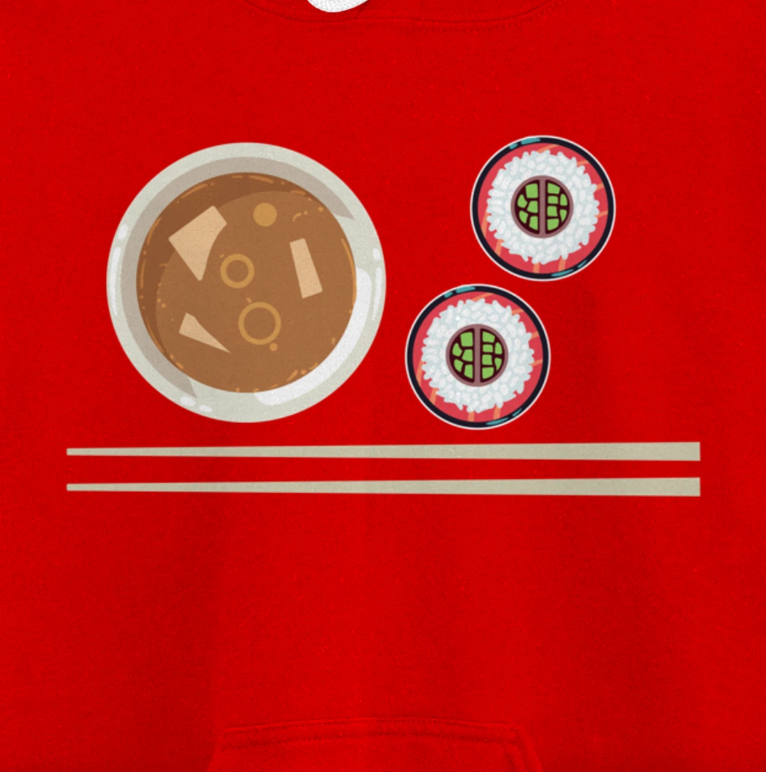 Cute Japanese Noodles Sushi Maki Miso Food Pun Kawaii Pullover Hoodie