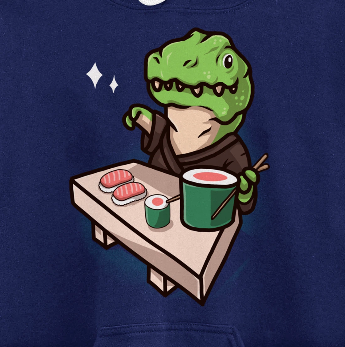 Sushi Dinosaur Chef Cartoon Animal Japanese Food Sushi T-Rex Pullover Hoodie