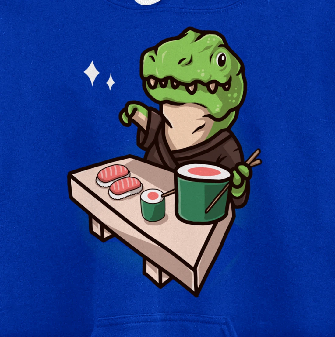 Sushi Dinosaur Chef Cartoon Animal Japanese Food Sushi T-Rex Pullover Hoodie