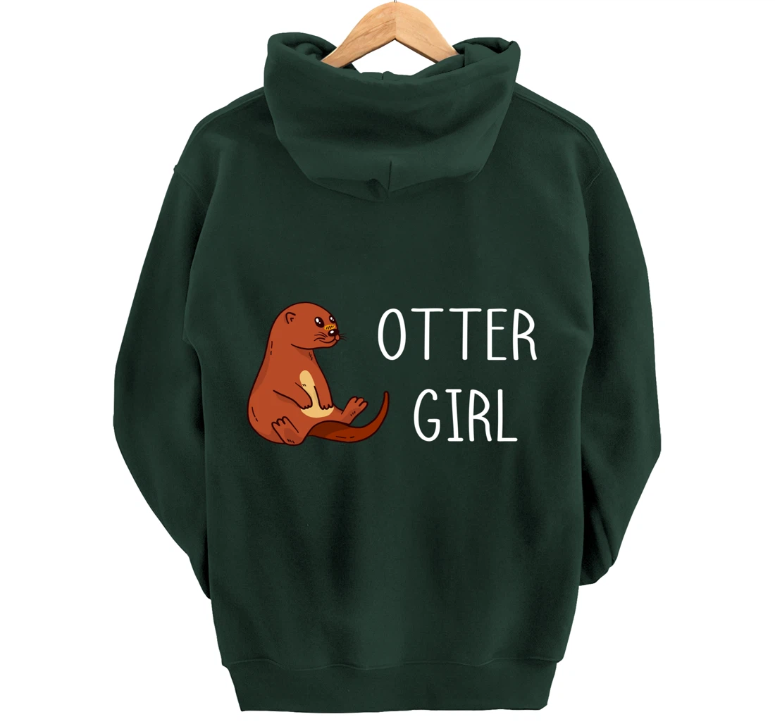 Aquatic Mammal Otter Girl Sea Otter Sealife Water Lover Pullover Hoodie