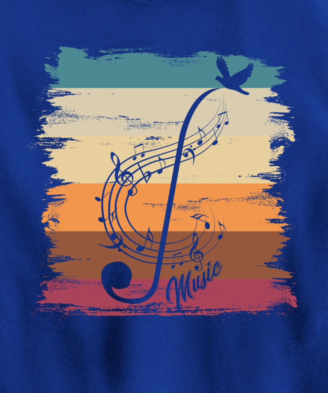 Retro Music Notes Treble Clef Musician Composer Music Pullover Hoodie