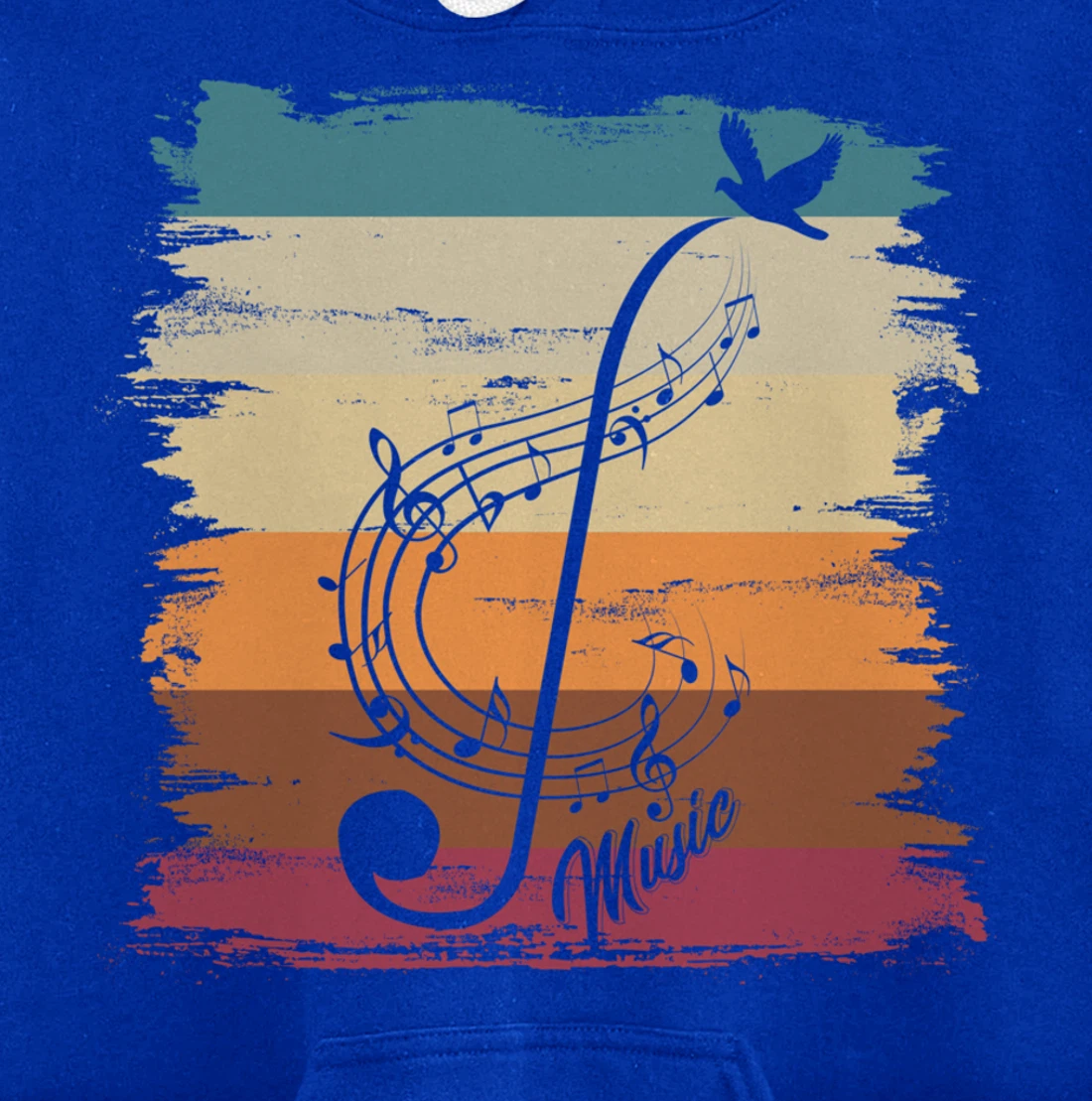 Retro Music Notes Treble Clef Musician Composer Music Pullover Hoodie