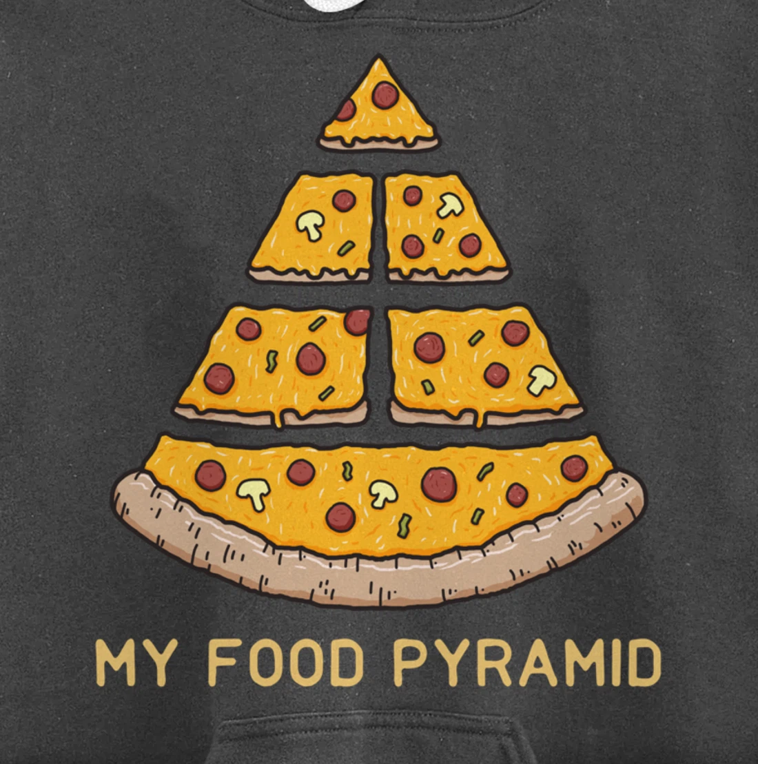 My Food Pyramid Fast Food Lover Funny Pizza Foodie Joke Pullover Hoodie